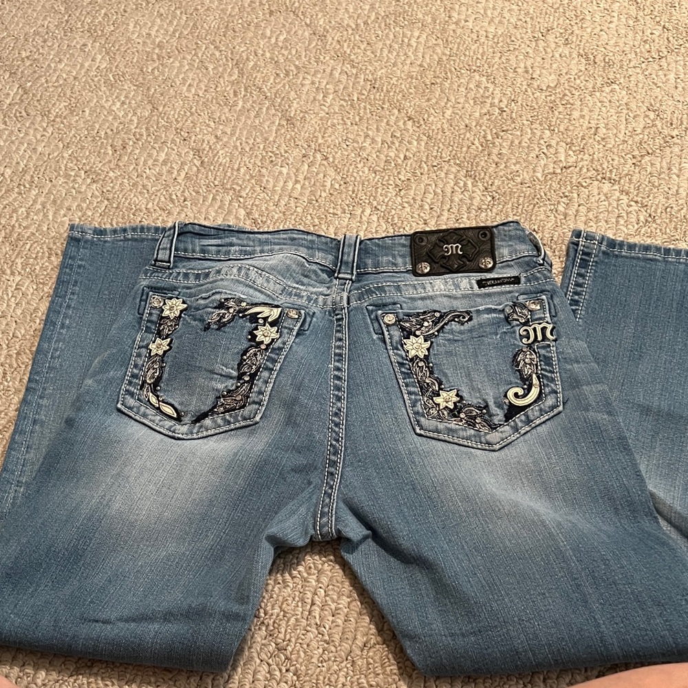 Miss Me Light Blue Embellished Cropped Jeans